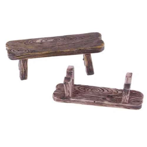 2 Stéck Mini Holzstull Hocker Fee Gaart Miniaturen Dekor Koppelbänk Action Figur DIY Poppenhaiser Accessoiren