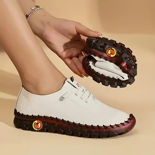 Aýakgaply aýallar Aýakgaplary Tekiz çörekler Aýallar üçin deri eje aýakgaplary Softumşak tötänleýin platforma aýakgaplary Zapatos De Mujer