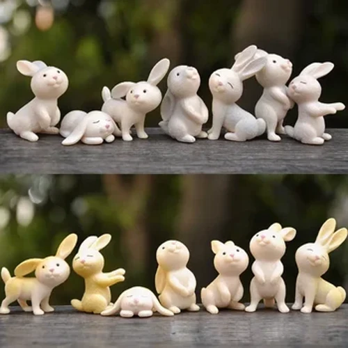 7PCS Micro Landscape Figurines Matagofie Ata Laiti Resin Lapiti Fa'ato'aga Fa'ato'aga Hare Teuteu Fale Teuteu le Eseta
