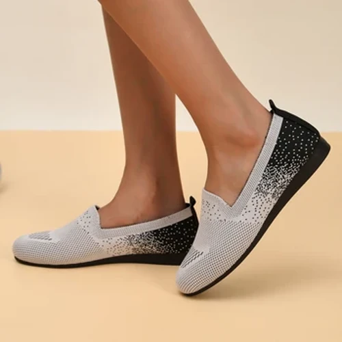 Chaussures plates de marche pour femmes, mocassins en maille argentée, confortables, respirantes, décontractées, de sport, nouvelle mode été 2024, NO:015