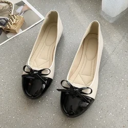 Amaflethi Abesifazane Abamnyama Amaflethi Izicathulo Owesifazane Oyisiliphu-on Loafers Elegant Bow-knot Izicathulo Eziyisicaba Umama Amafulethi Zapatos De Mujer