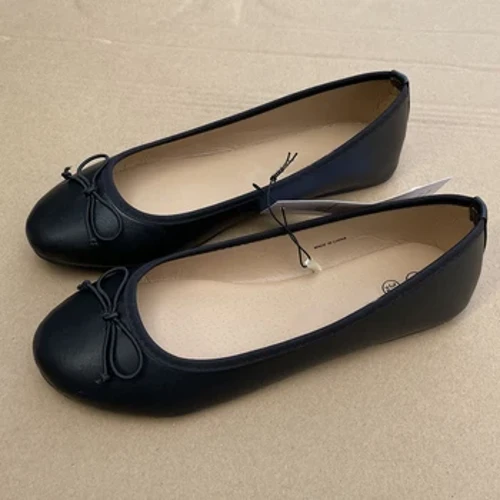 Elegante ballerina con fiocco da donna, punta piatta e rotonda, comoda, slip-on, mocassini da donna, ciabatte singole in pelle