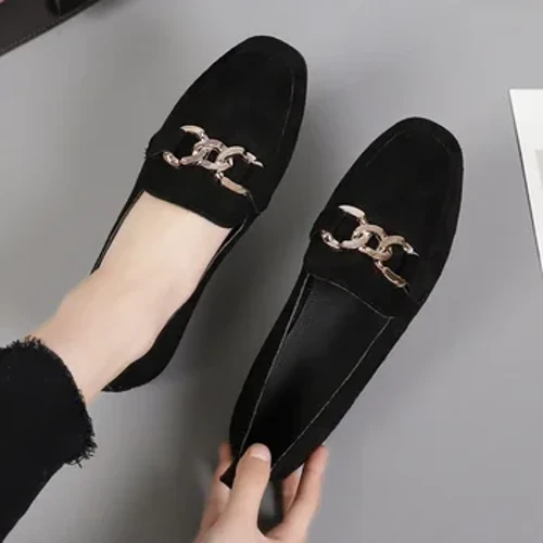 Bahar moda tekiz aýakgaplary Aýallaryň ýokary hilli aýakgaplaryndaky ýokary hilli metal süýümler Aýallar öýleri Mocassins Uly ululygy 35-41 Sapato Feminino 2024