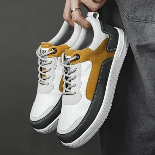 Bróga Fir Sneakers Faisean Nua d'Fhir Bróga Leathar Compord Bróga Corr Meáchan Éadrom Coisbheart Siúlóide Lasmuigh Móide Méid 46
