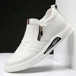 Erkekler için rahat deri ayakkabı Trend Marka Loafer'lar Sonbahar ZIP Düz adamın Sneakes Iş Rahat Moccasins Tenis Masculino