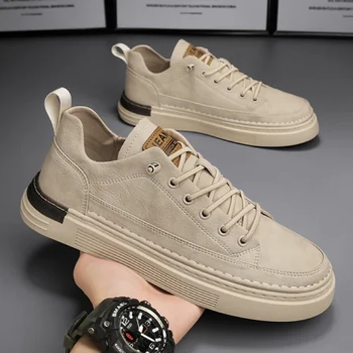 Viatu vya Wanaume vya Ngozi Viatu vya Kawaida vya Faraja ya Kriketi Sneakers za Mitindo kwa Wanaume Viatu vya Kuendesha Vyepesi