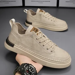 Chaussures en cuir pour hommes, chaussures de Cricket décontractées et confortables, baskets à la mode pour hommes, chaussures de conduite légères