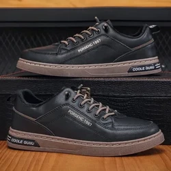 Chaussures en cuir décontractées pour hommes, antidérapantes, résistantes à l'usure, confortables, plates, à enfiler, nouvelle collection 2023