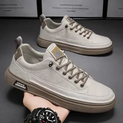 Giày Nam Thu Đông 2024 Mới Mùa Đông Trắng Giày Da Giày Thể Thao Phẳng Trắng Tenis Giày Nam Hợp Thời Trang Cho Nữ
