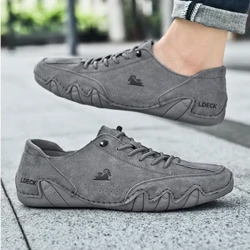 Läder Casual Skor Sneakers för män Bekväma sommarpromenader Designer Loafers Mockasin 2023 Nytt i Lyx Sportskor Man