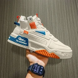Mode Mænd Fritidssko Komfortable Sportssneakers Læder Mænd Støvler Platformsko Slidstærke Sneakers Mænd Vulcanize Sko