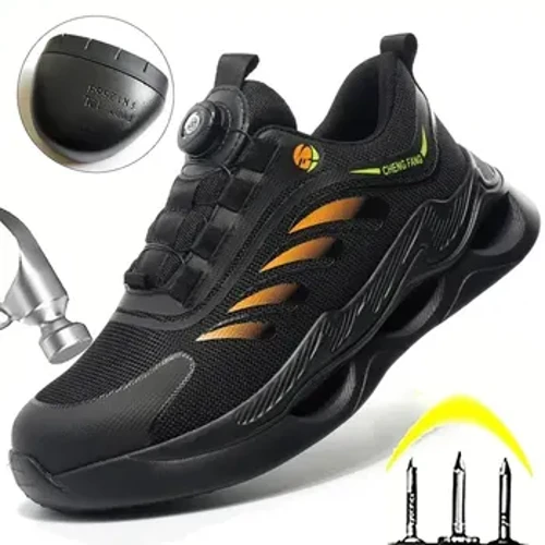Amabhuzu Okuvikela Amabhuzu AMASHA E-Rotary Buckle Abesilisa Asebenzayo Ama-sneakers Abesifazane Amabhuzu Amabhuzu Ensimbi Aphefumulayo Izicathulo Zokuphepha Zokubhoboza-Ubufakazi Izibhuzu Zamadoda