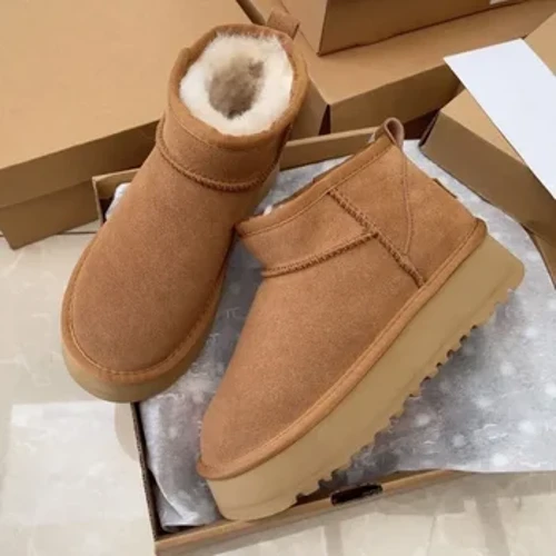 Dame Vinter Ultra Mini Boot Designer australske plattformstøvler for menn Ekte skinn Varme ankelpelsstøvler Luksusstøvler