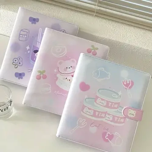 A5 Cartwn PU Lledr Albwm Lluniau Lledr Deiliad Cerdyn Ffotograffau Deiliad Cerdyn Kpop Idol Llyfr Casgliad Rhydd Leaf Idol Albwm Lluniau Mynd ar drywydd Seren