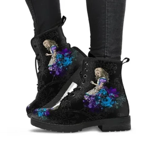 2022 Skull Flower Print Vysoké tenisky Dámské boty Podzim Zimní Móda Dámské Kotníkové boty Dospělí Botas Mujer Plus Velikost 43 Goth