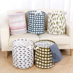 Katun Linen Tas Pakaian Kotor Keranjang Laundry Tahan Air Lipat Pakaian Organizer Kapasitas Besar Ember Penyimpanan Mainan Anak