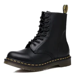 Isitayela saseBrithani Unisex Martin Boots, Amabhuzu esikhumba ezinzwane eziyindilinga ajwayelekile, usayizi omkhulu, ikhwalithi ephezulu, Amabhuzu e-Chelsea Martins,uDoc Martens
