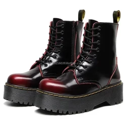 2024-es valódi bőr Martin csizma női tornacipő klasszikus brit Chelsea csizma magas felső női punk cipő Marten Botas