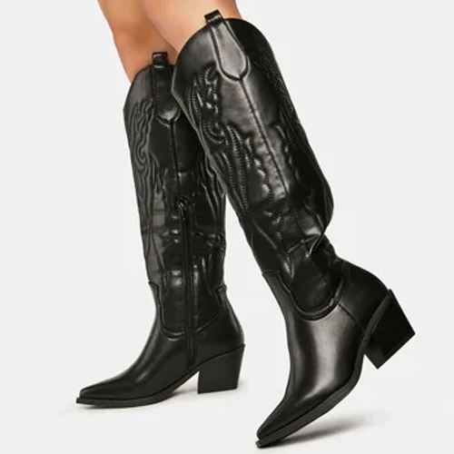 Talvine suur suurus 42 Laos Dropshipi jaoks Vintage Põlvekõrgus Cowgirls Mustad Westerni saapad Kingad Tõmblukuga valged kauboisaapad naistele