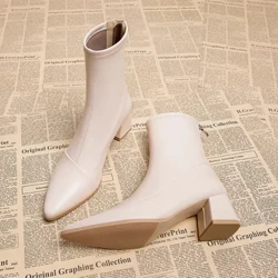 2023 inverno nova cor sólida volta zíper de pelúcia térmica versátil confortável botas nuas para mulheres botas curtas para mulher