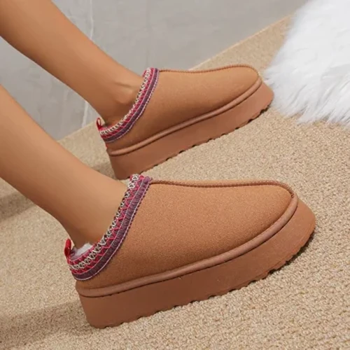 Mới Mắt Cá Chân Đế Nền Tảng Nữ Ủng Da Lộn Sang Trọng Mùa Đông Ấm Áp Mới Dày Thời Trang Chelsea Giày Bốt Nữ Plus Kích Thước 43