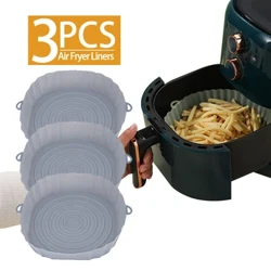 1/2/3 ST Återanvändbar Air Fryer Silikon Gryta Ugn Bakplåt Airfryer Silikonkorg Pizza Friterad Kyckling Grill Pan Mat för kök