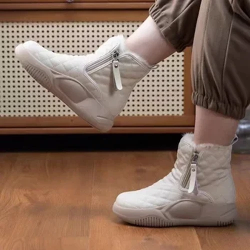 Rantai Sisih Ngisor Tebal Boots Salju Nyaman Anget kanggo Wanita Ing Musim Dingin 2022 Anyar Fashion Kasual Boots Pendek Kasual kanggo Wanita