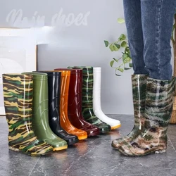 viatu vya mvua أحذية طويلة للمطر Viatu vya mvua Galoshi nene laini za nje botas zinazokinza asidi zisizo na maji para lluvia hombre
