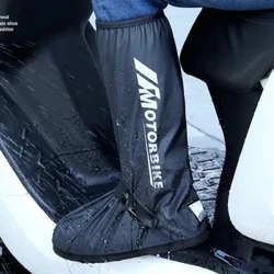 Reusable Motor Tabung Tinggi Sepatu Hujan Tahan Air Non-Slip Alas Kaki Covers Unisex Sepeda Pria Sepatu Pelindung Kanggo Rainy Day