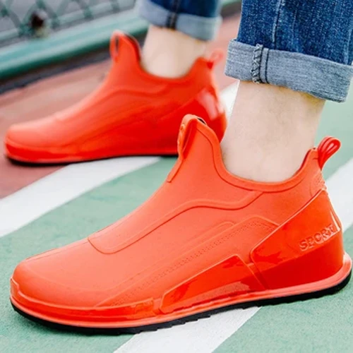 Botas de chuva masculinas estilo coreano impermeável à prova d'água sem escorregamento botas de tornozelas de cozinha de cozinha sapatos de água de jardim botte caoutchou homme