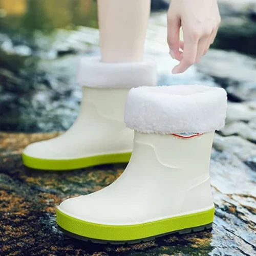 Sepatu Hujan Karet Wanita Kanggo Saben Musim Wanita Musim Panas Sepatu Karet PVC Tahan Air Sepatu Kerja Luar Ruangan