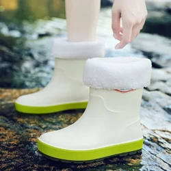 Cizme de ploaie din cauciuc de damă, pentru orice anotimp, pentru femei, de vară, impermeabile, din cauciuc din PVC, pantofi de lucru în aer liber
