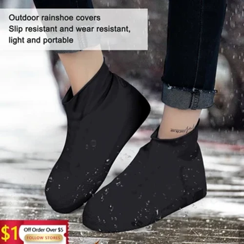 1 pare iragazgaitza irristagaitza silikonazko oinetakoak Higadura-erresistenteak elastiko handiko unisex euri botak Kanpoko egun euritsuetarako oinetako estalki berrerabilgarriak