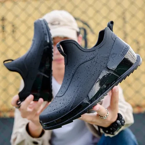 2024, neue rutschfeste Wanderschuhe für Herren, Shaxi-Angelregenstiefel, schwarze Arbeitsschuhe, langlebige, wasserdichte Gummi-Angelschuhe
