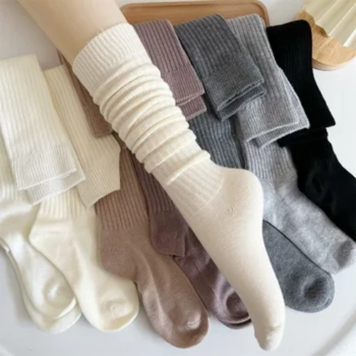Stiefel, lange Socken aus Kaschmir für Damen, einfarbig, Damen, Wolle, Oberschenkelstrumpf, eng anliegend, Baumwolle, Overknee-Strümpfe, flauschige, lange Kniestrümpfe für Damen
