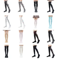 Áo Bé Gái Mùa Thu Đan Đùi Vớ Cổ Cao Phong Cách Nhật Bản lolita Kawaii Kẻ Sọc Nơ Hoa Sinh Viên Trên Đầu Gối Dài tất G99D