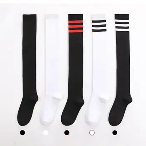 1 par de medias altas hasta el muslo, calcetines hasta la rodilla, calcetines informales para niñas, estudiantes, mujeres, calcetines largos deportivos hasta la rodilla, medias para mujer