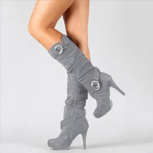 Téli női csizmák Retro szexi térdig érő hosszú csizmák vékony magassarkú csizmák platform női nagy méretű cipők Zapatos De Mujer Bota