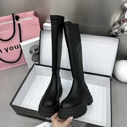 Qishki ayollar ritsar baland botinkalar moda orqa fermuarlar xonimlar nafis platforma yassi uzun botinkalar kalta peluş ayollar poyabzali