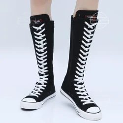 Stivali Scarpe da ginnastica da donna Tela Scarpe casual alte Scarpe da ginnastica lunghe con lacci Cerniera comode scarpe da ginnastica piatte Tenis Feminino