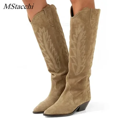 MStacchi seevae maualuluga o tama'ita'i Suede lanu uliuli suede su'e Tuli'u maualuga seevae tama'ita'i tama'i vae fa'ai'ai sexy Spike mulivae tama'i seevae Knight Boots.