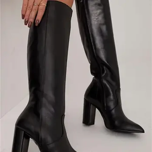 Viatu vya Wanawake vya Goti Virefu 2023 Viatu Vilivyonyooka Vidole vya Majira ya Baridi Viatu vya Mwanamke Viatu Zipper Western Cowgirl Viatu virefu vya Botas Mujer