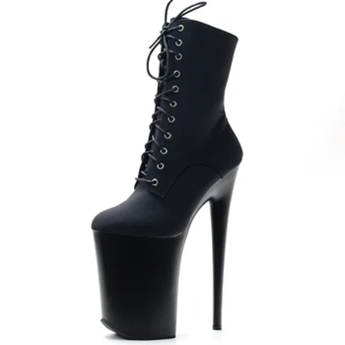Scarpe da spogliarellista con tacco alto 23 cm Stivaletti stringati da pole dance