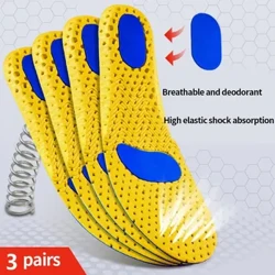 Mewnwadnau Orthopedig Ewyn Cof 3Pairs ar gyfer Traed Esgidiau Pad Unig Rhwyll Diaroglydd Sneakers Anadlu Clustog Rhedeg ar gyfer Dynion Merched