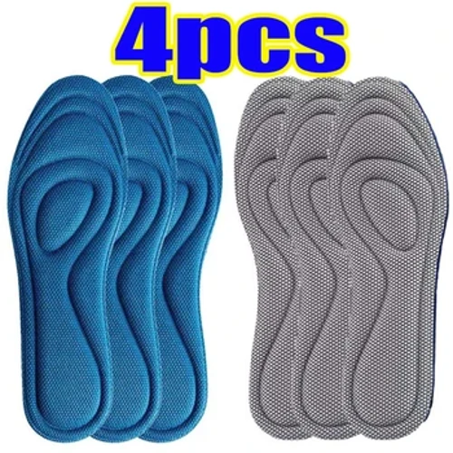 4 Stuks Memory Foam Orthopedische Inlegzolen Voor Schoenen Mannen Vrouwen Nano Antibacteriële Ontgeuringseffect Binnenzool Zweet Absorptie Hardloopkussen