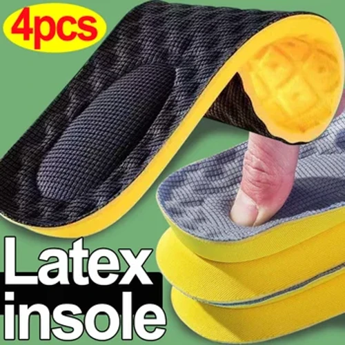 Insole Chwaraeon Latex 4D Dynion Sneakers Esgidiau Padiau ar gyfer Hydwythedd Uchel Haf Mewnwadnau Rhedeg Meddal Anadlu Unig Clustog Aer