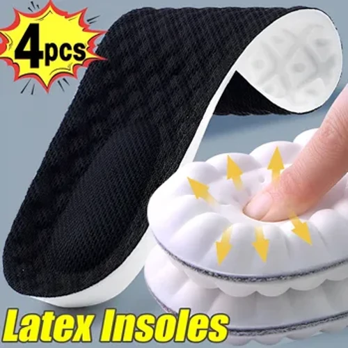 4 Stuks Latex Memory Foam Inlegzolen Voor Mannen Zachte Voetsteun Schoen Pads Ademend Orthopedische Sport Binnenzool Voetverzorging Insert kussen