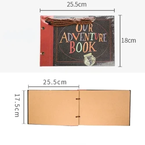 Reviva suas aventuras com nosso álbum de fotos de aventura feito à mão com corda, porta-moedas, álbum polaroid, álbum de fotos