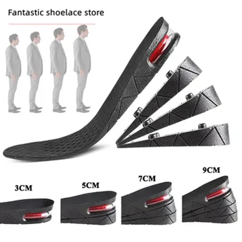 Soletta per aumento di altezza Modello di rialzo invisibile Cuscino d'aria Inserti per scarpe Solette ad altezza variabile Cuscinetto per il piede tagliato regolabile