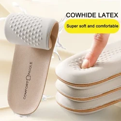 Kohudssulor för skor Arch Läder Latex Sport Innersula Support Skokuddar Stötdämpande Plantar Fasciitis Anti-lukt
